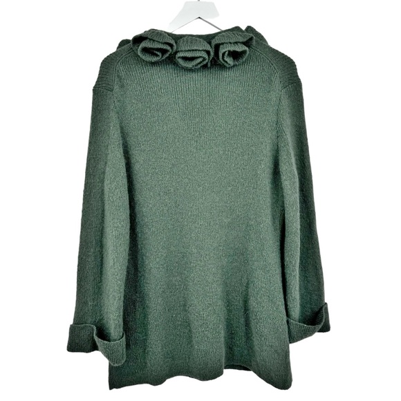 Soft Surroundings Rosette Longline Cardigan Alpaca Wool Green Size Large - Picture 3 of 6